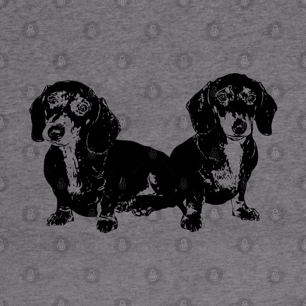 Pair of Dachshund Puppies by tribbledesign